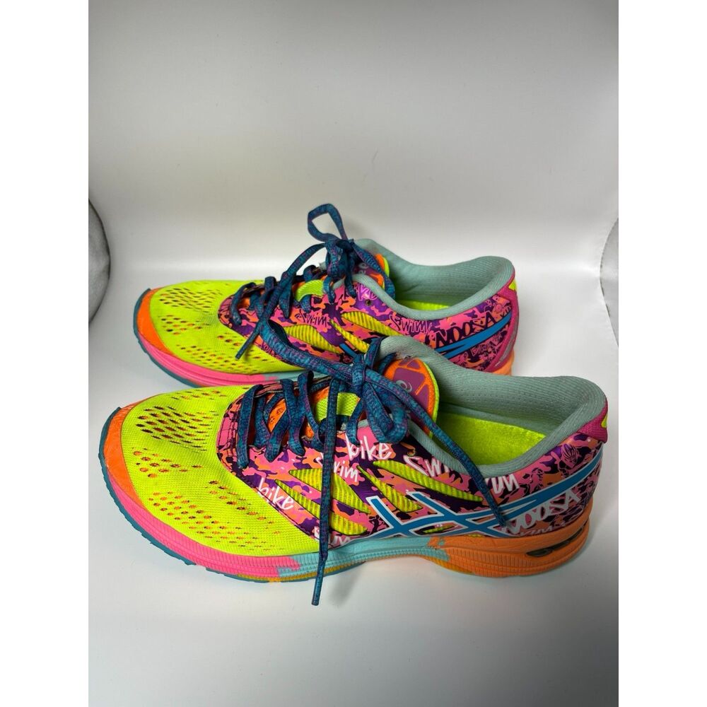 ASICS GEL-Noosa Tri 10 Women's Running Shoes Neon Pink Blue US 6.5 T580N